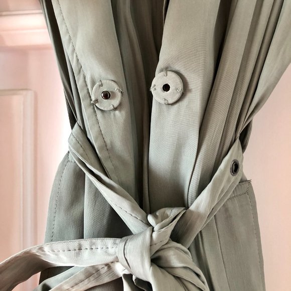 *NWT* BCBG MaxAzria “Celina” Draped Kelly Green Belted Trench Coat XXS - Picture 11 of 15